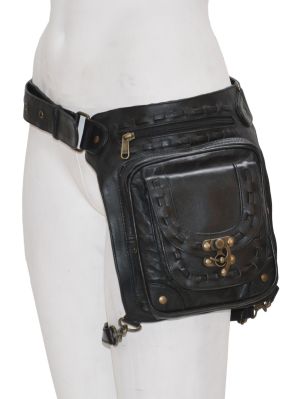 Lether antique brass HIP/SHOULDER BAG