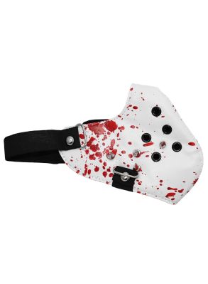 WHITE HALF MASK BLOOD SPLASH